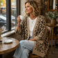 Women's Chic Leopard Print Knit Cardigan
