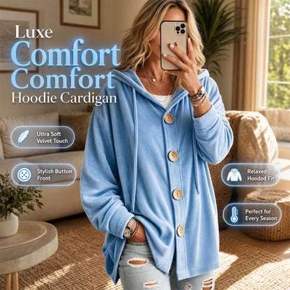 Women’s Loose Velvet Hooded Cardigan