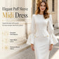 Women's Elegant Crew Neck Pencil Dress