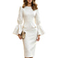Women's Elegant Crew Neck Pencil Dress