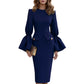 Women's Elegant Crew Neck Pencil Dress