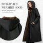 Women’s Vintage Fuzzy-Lined Long Coat With Hood