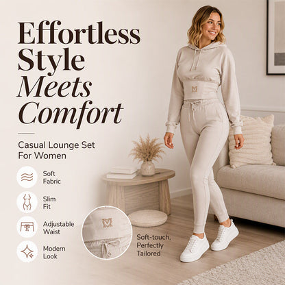Women's Cinched Waist Hoodie & Pants Set