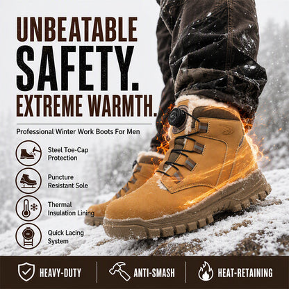 Men's Winter Anti-Smash Steel Toe Warm Shoes