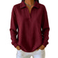 Women's Knit V-Neck Long Sleeve Top