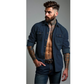 Men's Denim Long Sleeve Shirt Casual Button Down Cardigan