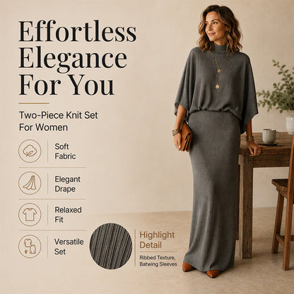 Women's Batwing Sleeve Top & Maxi Skirt Set