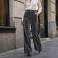 Women's Velvet High-Waist Wide-Leg Pants