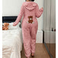 Women's Cute Bear Hooded One-Piece Loungewear