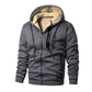 Men's Thick Plush-Lined Hooded Warm Jacket