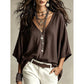 Women's Effortless Draped V-Neck Blouse