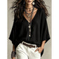Women's Effortless Draped V-Neck Blouse