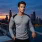 ✨Men's Color Block Waffle Knit Henley Shirt