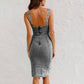 Women's U-Neck Denim Bodycon Cami Dress