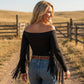 Women’s Western-Style Off-Shoulder Fringe Sleeve Top