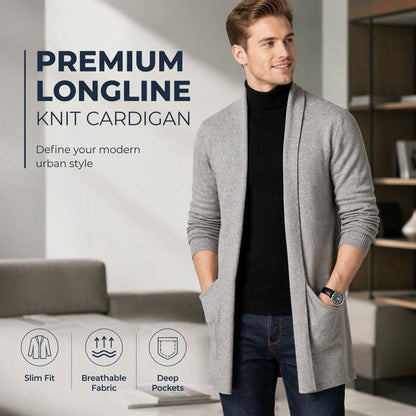 Men's Casual Slim Fit Longline Knit Top