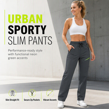 Women's Casual Athletic Pants with Zipper Pockets