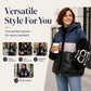 Women's Patchwork Hooded Puffer Jacket