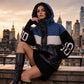 Women's Patchwork Hooded Puffer Jacket