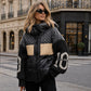 Women's Patchwork Hooded Puffer Jacket