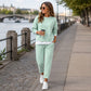 Women's Fake Two Piece Sweatshirt & Pants Set
