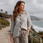 Women's Cable Knit Hooded Cardigan Sweater