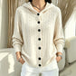 Women's Cable Knit Hooded Cardigan Sweater