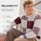 Men's Casual Plaid Patchwork Hooded Knit Sweater