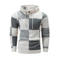 Men's Casual Plaid Patchwork Hooded Knit Sweater