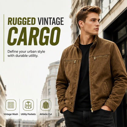 Men's Casual Slim Fit Cargo Jacket
