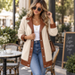 Women's Lapel Plush Patchwork Jacket