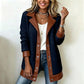 Women's Lapel Plush Patchwork Jacket