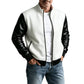 Men's Waffle Jacket with PU Leather Sleeves