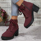 Women's Chunky Heel Platform Ankle Boots