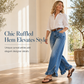 👖 Ruffled Hem, Flattering Flow | Women's Pleated-Waist Wide-Leg Jeans