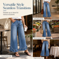👖 Ruffled Hem, Flattering Flow | Women's Pleated-Waist Wide-Leg Jeans