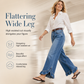 👖 Ruffled Hem, Flattering Flow | Women's Pleated-Waist Wide-Leg Jeans