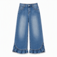 👖 Ruffled Hem, Flattering Flow | Women's Pleated-Waist Wide-Leg Jeans