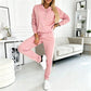Women's Half-Button Sweatshirt & Sweatpants Set