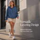 💙 Denim Comfort, Easy Layers | Women's Oversized Button-Up Denim Hoodie