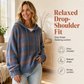 Women's Retro Plaid Hooded Knit Sweater