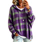 Women's Retro Plaid Hooded Knit Sweater