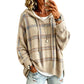 Women's Retro Plaid Hooded Knit Sweater