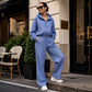 Women's Gingham Plaid Hooded 2-Piece Set