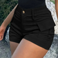 Women's High-Waist Cargo Shorts with Pockets