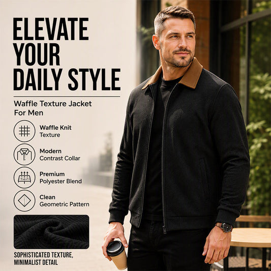 Men's Casual Waffle Lapel Jacket