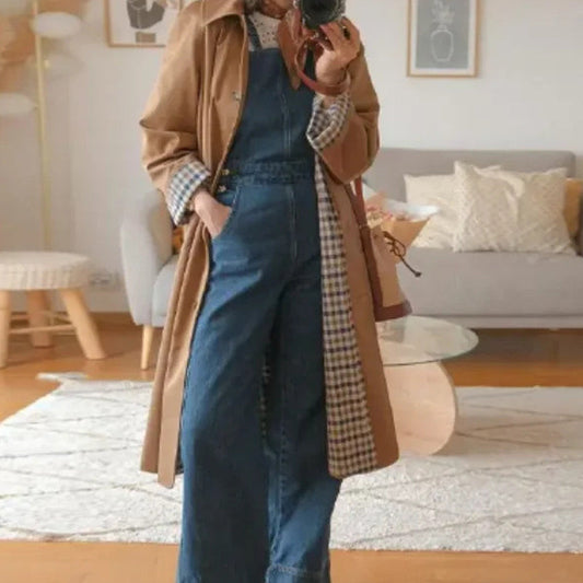 Women's Lapel Single-Breasted Trench Coat
