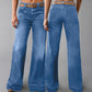 Women's Retro Flare Jeans with Pockets