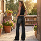 Women's Retro Flare Jeans with Pockets