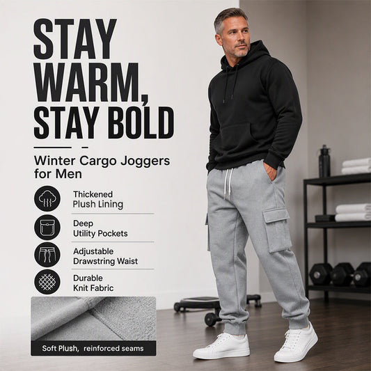 Men's Loose Cargo Joggers with Drawstring